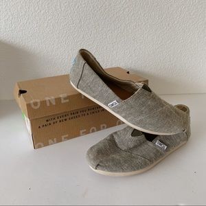 Olive Green Toms Slip-On Shoes with Box